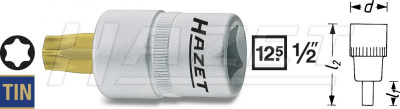 Головка 1/2" с вставкой TORX T60 HAZET 992-T60