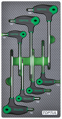 Набор отверток TORX с L-образной ручкой T10-T40, 7 пр, в мягком ложементе TOPTUL GEA0713