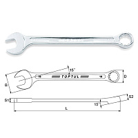 Ключ комбинированный усиленный 15 мм TOPTUL AAEW1515